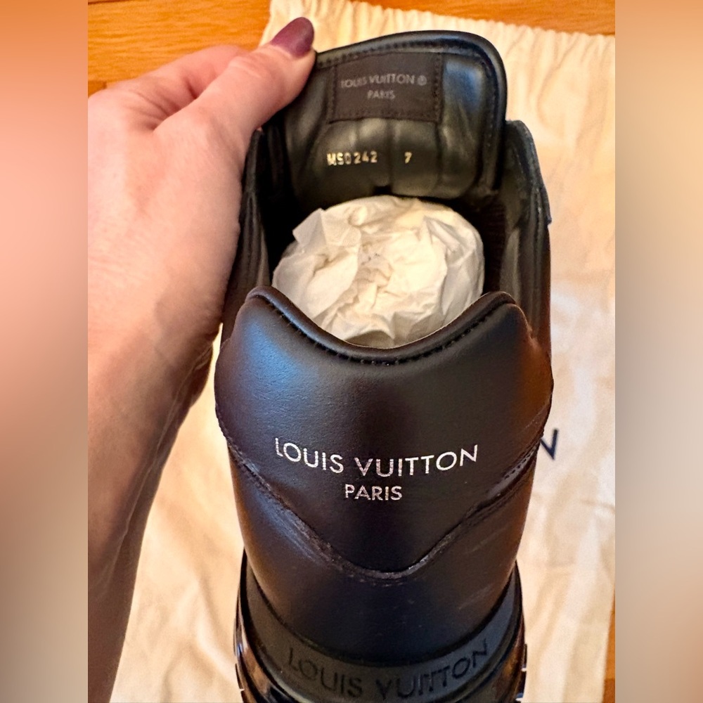 Louis Vuitton Run Awat Black Leather Sneakers - Picture 7 of 7